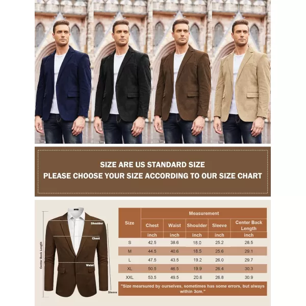 COOFADNY Men's Casual Corduroy Blazer Classic Fit Two Button Sport Coat Fashion Notch Lapel Blazer Jacket