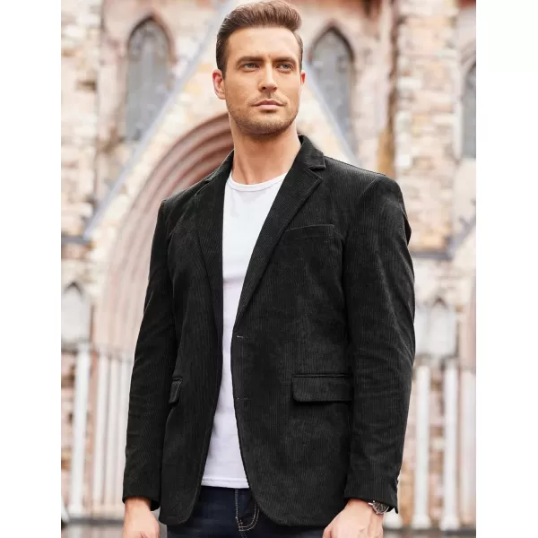 COOFADNY Men's Casual Corduroy Blazer Classic Fit Two Button Sport Coat Fashion Notch Lapel Blazer Jacket