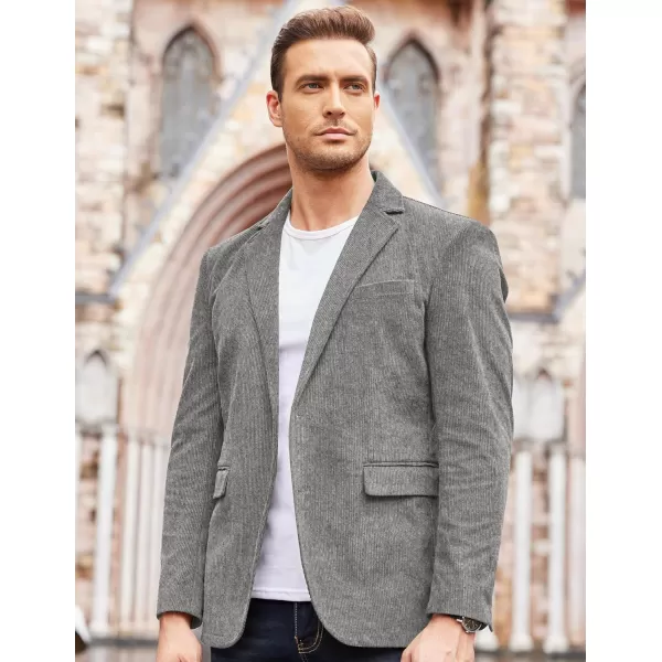 COOFADNY Men's Casual Corduroy Blazer Classic Fit Two Button Sport Coat Fashion Notch Lapel Blazer Jacket