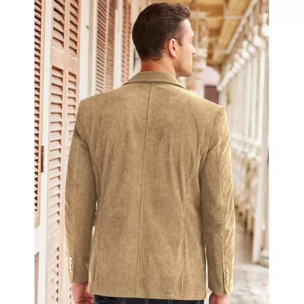COOFADNY Men's Casual Corduroy Blazer Classic Fit Two Button Sport Coat Fashion Notch Lapel Blazer Jacket