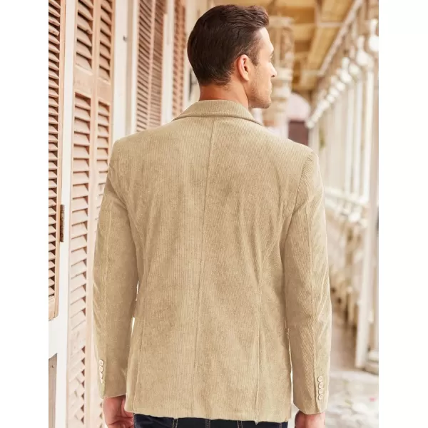 COOFADNY Men's Casual Corduroy Blazer Classic Fit Two Button Sport Coat Fashion Notch Lapel Blazer Jacket