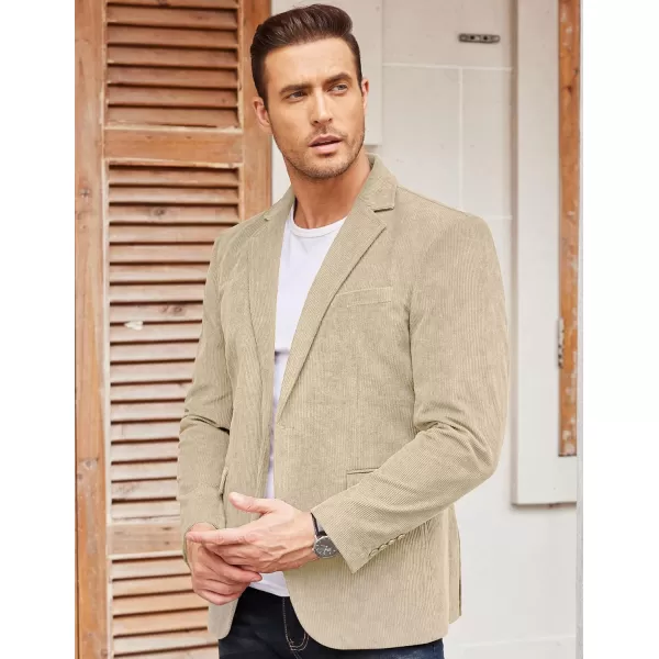 COOFADNY Men's Casual Corduroy Blazer Classic Fit Two Button Sport Coat Fashion Notch Lapel Blazer Jacket