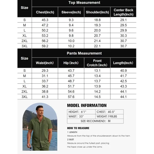 COOFANDY Men 2 Piece Linen Outfit Beach Button Down Shirt Casual Loose Pant Sets