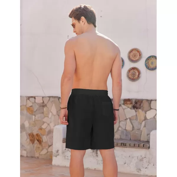 COOFANDY Men Casual Summer Beach Shorts Elastic Waist Drawstring Flat Front Short