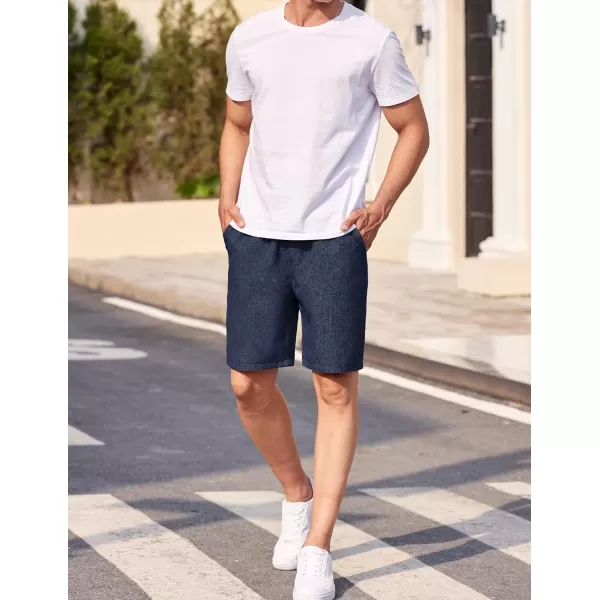 COOFANDY Men Casual Summer Beach Shorts Elastic Waist Drawstring Flat Front Short