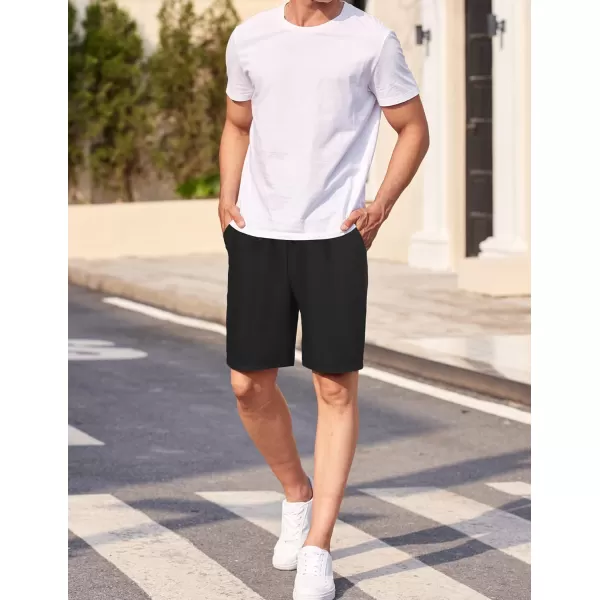 COOFANDY Men Casual Summer Beach Shorts Elastic Waist Drawstring Flat Front Short