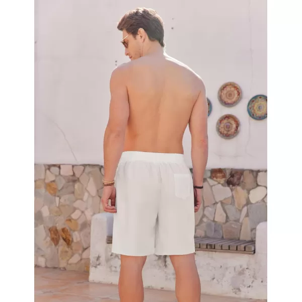 COOFANDY Men Casual Summer Beach Shorts Elastic Waist Drawstring Flat Front Short