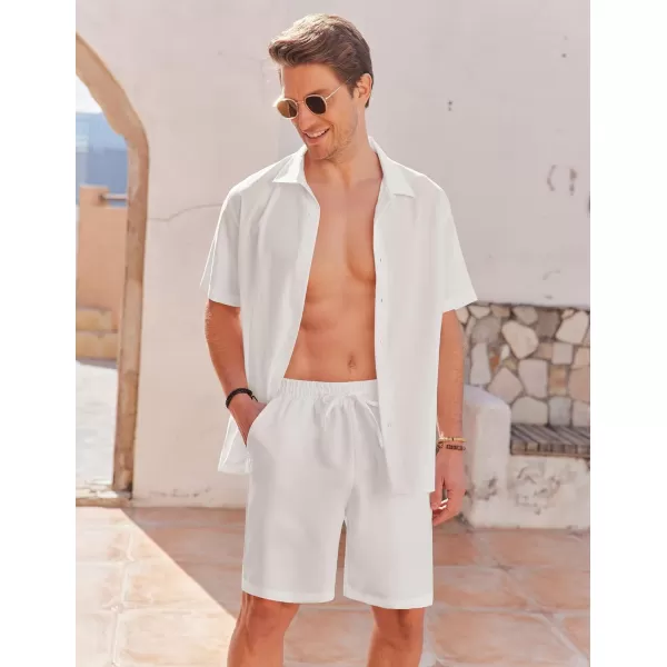 COOFANDY Men Casual Summer Beach Shorts Elastic Waist Drawstring Flat Front Short