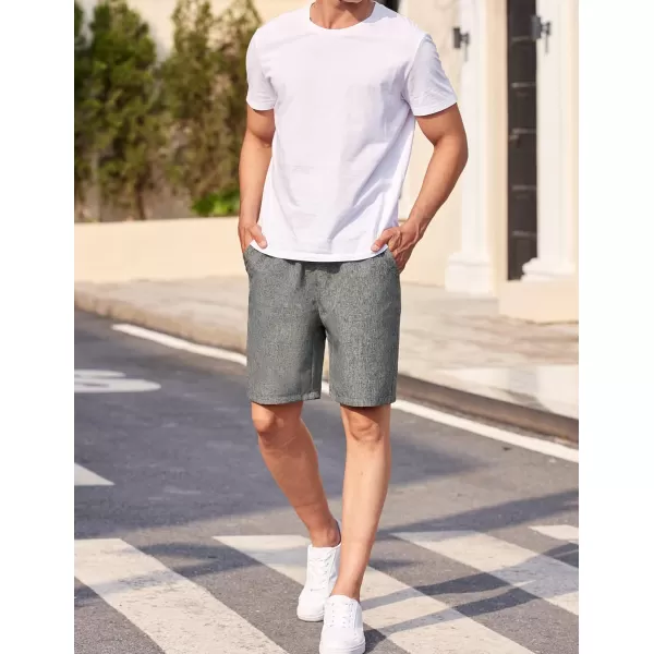 COOFANDY Men Casual Summer Beach Shorts Elastic Waist Drawstring Flat Front Short