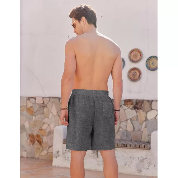 COOFANDY Men Casual Summer Beach Shorts Elastic Waist Drawstring Flat Front Short