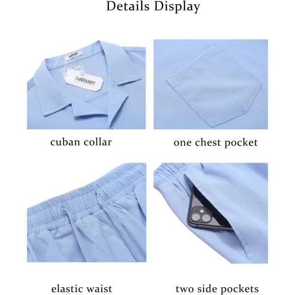 COOFANDY Men's 2 Pieces Casual Beach Outfits Short Sleeve Button Down Shirts Summer Short Set