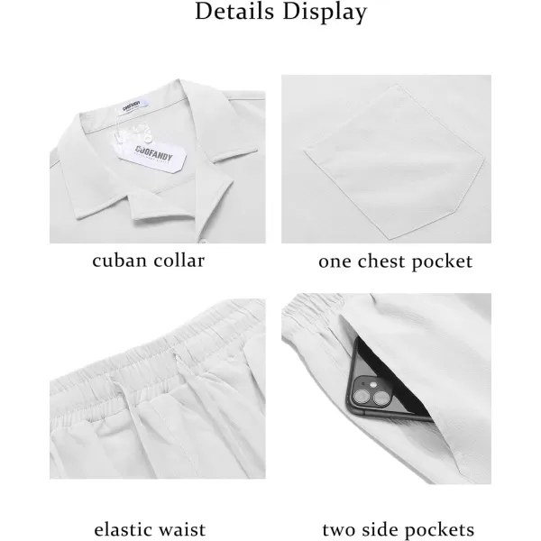 COOFANDY Men's 2 Pieces Casual Beach Outfits Short Sleeve Button Down Shirts Summer Short Set