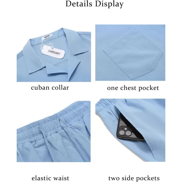 COOFANDY Men's 2 Pieces Casual Beach Outfits Short Sleeve Button Down Shirts Summer Short Set