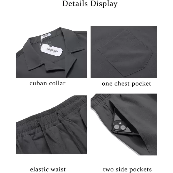 COOFANDY Men's 2 Pieces Casual Beach Outfits Short Sleeve Button Down Shirts Summer Short Set