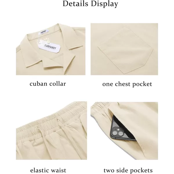 COOFANDY Men's 2 Pieces Casual Beach Outfits Short Sleeve Button Down Shirts Summer Short Set