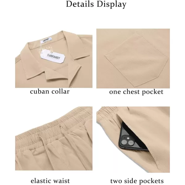 COOFANDY Men's 2 Pieces Casual Beach Outfits Short Sleeve Button Down Shirts Summer Short Set