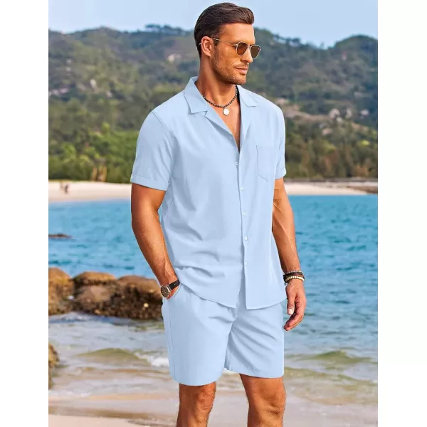 COOFANDY Men's 2 Pieces Shirt Set Short Sleeve Button Down Casual Hippie Holiday Beach T-Shirts Shorts Outfits
