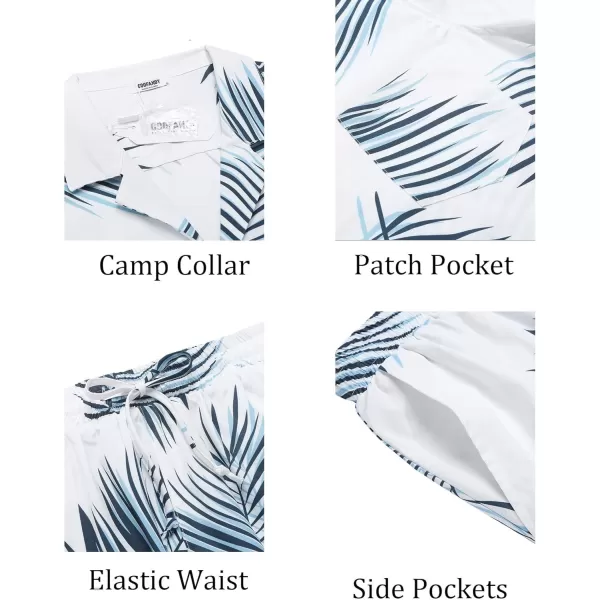 COOFANDY Men's 2 Pieces Shirt Set Short Sleeve Button Down Casual Hippie Holiday Beach T-Shirts Shorts Outfits