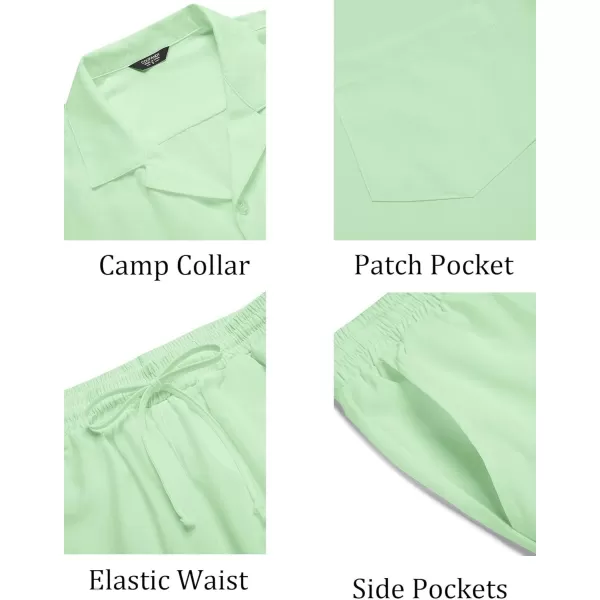 COOFANDY Men's 2 Pieces Shirt Set Short Sleeve Button Down Casual Hippie Holiday Beach T-Shirts Shorts Outfits