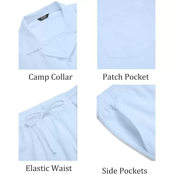 COOFANDY Men's 2 Pieces Shirt Set Short Sleeve Button Down Casual Hippie Holiday Beach T-Shirts Shorts Outfits