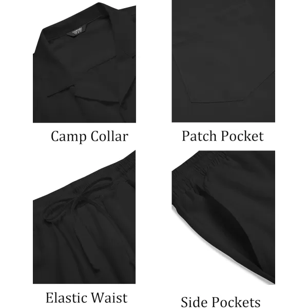 COOFANDY Men's 2 Pieces Shirt Set Short Sleeve Button Down Casual Hippie Holiday Beach T-Shirts Shorts Outfits