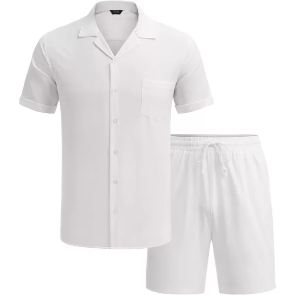COOFANDY Men's 2 Pieces Shirt Set Short Sleeve Button Down Casual Hippie Holiday Beach T-Shirts Shorts Outfits