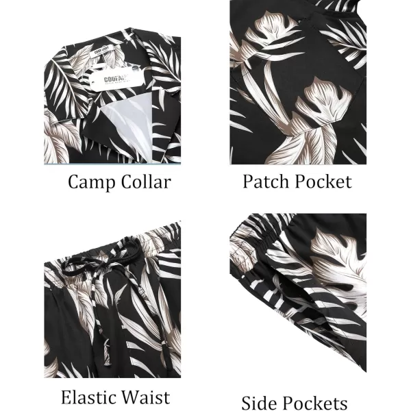 COOFANDY Men's 2 Pieces Shirt Set Short Sleeve Button Down Casual Hippie Holiday Beach T-Shirts Shorts Outfits