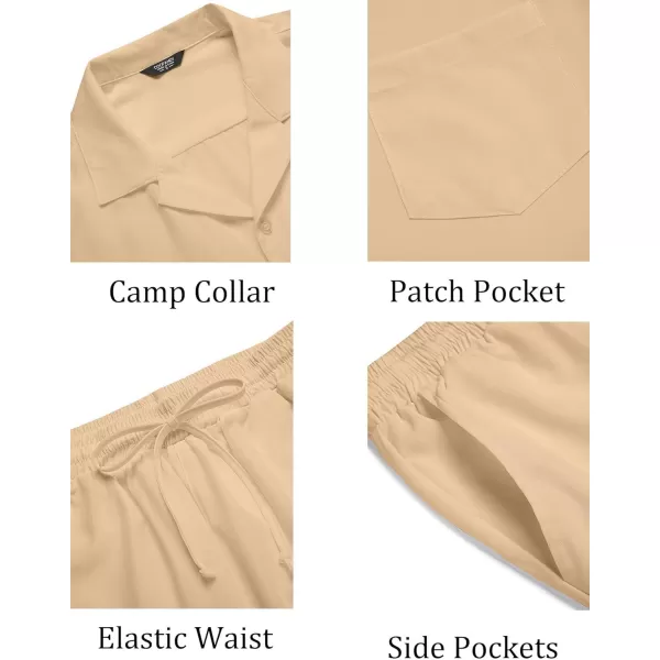 COOFANDY Men's 2 Pieces Shirt Set Short Sleeve Button Down Casual Hippie Holiday Beach T-Shirts Shorts Outfits