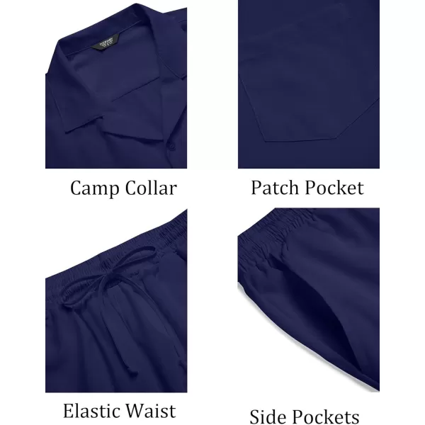 COOFANDY Men's 2 Pieces Shirt Set Short Sleeve Button Down Casual Hippie Holiday Beach T-Shirts Shorts Outfits