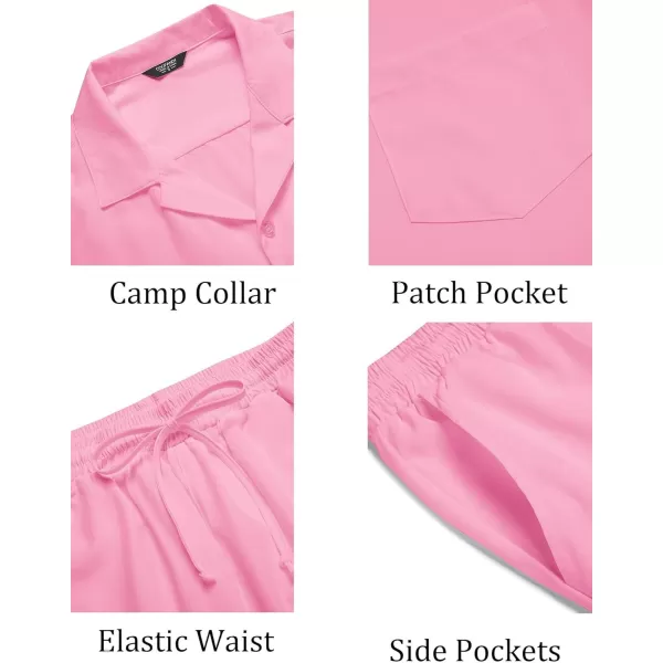 COOFANDY Men's 2 Pieces Shirt Set Short Sleeve Button Down Casual Hippie Holiday Beach T-Shirts Shorts Outfits