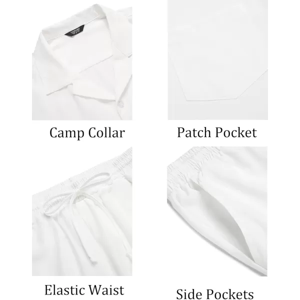 COOFANDY Men's 2 Pieces Shirt Set Short Sleeve Button Down Casual Hippie Holiday Beach T-Shirts Shorts Outfits