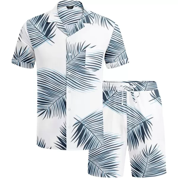 COOFANDY Men's 2 Pieces Shirt Set Short Sleeve Button Down Casual Hippie Holiday Beach T-Shirts Shorts Outfits