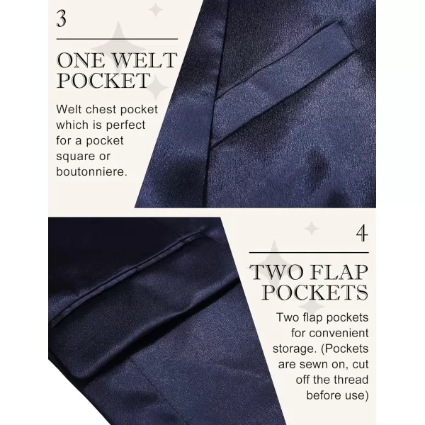 COOFANDY Men's Blazer Two Button Shiny Satin Suit Jacket Silky Tuxedo Jackets for Wedding Prom Party Dinner