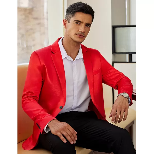 COOFANDY Men's Blazer Two Button Shiny Satin Suit Jacket Silky Tuxedo Jackets for Wedding Prom Party Dinner
