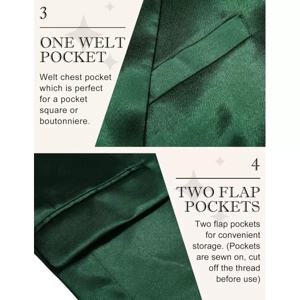 COOFANDY Men's Blazer Two Button Shiny Satin Suit Jacket Silky Tuxedo Jackets for Wedding Prom Party Dinner