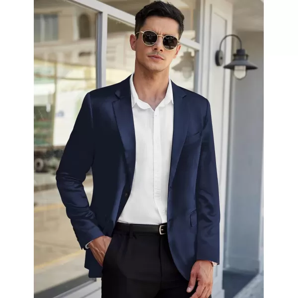 COOFANDY Men's Blazer Two Button Shiny Satin Suit Jacket Silky Tuxedo Jackets for Wedding Prom Party Dinner