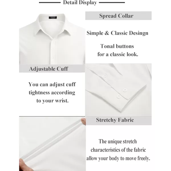 COOFANDY Men's Business Dress Shirts Wrinkle Free Long Sleeve Regular Fit Dress Shirt Textured Casual Button Down Shirts