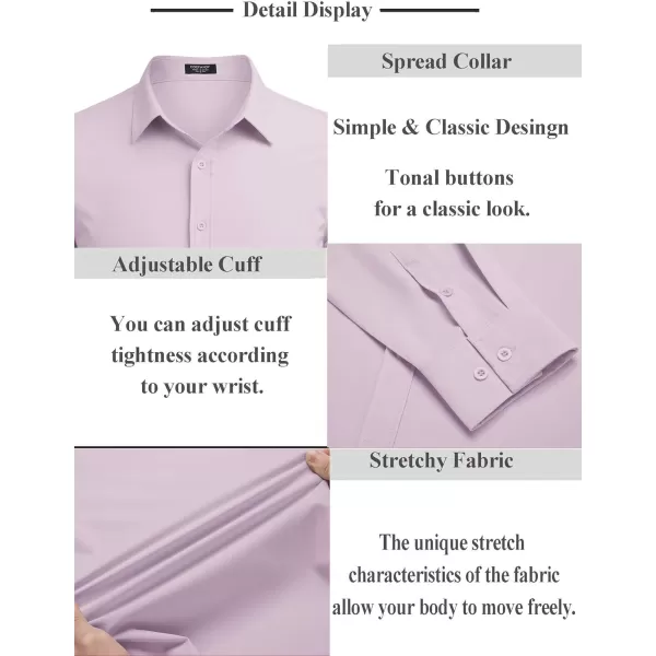 COOFANDY Men's Business Dress Shirts Wrinkle Free Long Sleeve Regular Fit Dress Shirt Textured Casual Button Down Shirts