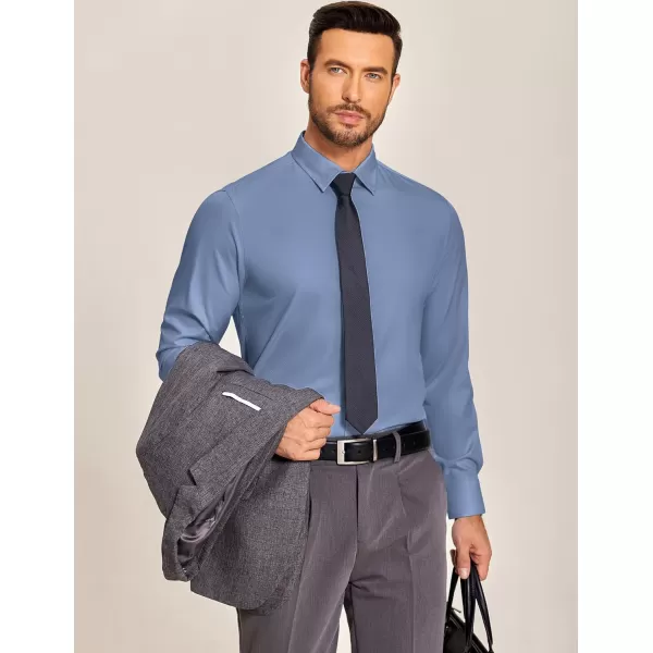 COOFANDY Men's Business Dress Shirts Wrinkle Free Long Sleeve Regular Fit Dress Shirt Textured Casual Button Down Shirts