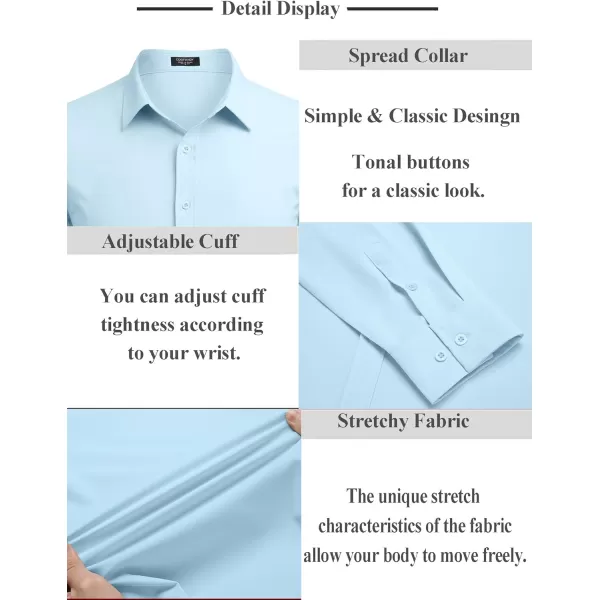 COOFANDY Men's Business Dress Shirts Wrinkle Free Long Sleeve Regular Fit Dress Shirt Textured Casual Button Down Shirts
