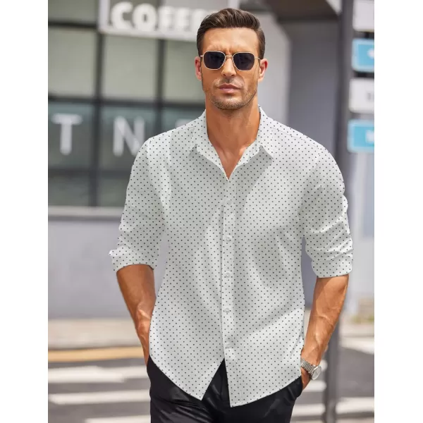 COOFANDY Men's Business Dress Shirts Wrinkle Free Long Sleeve Regular Fit Dress Shirt Textured Casual Button Down Shirts