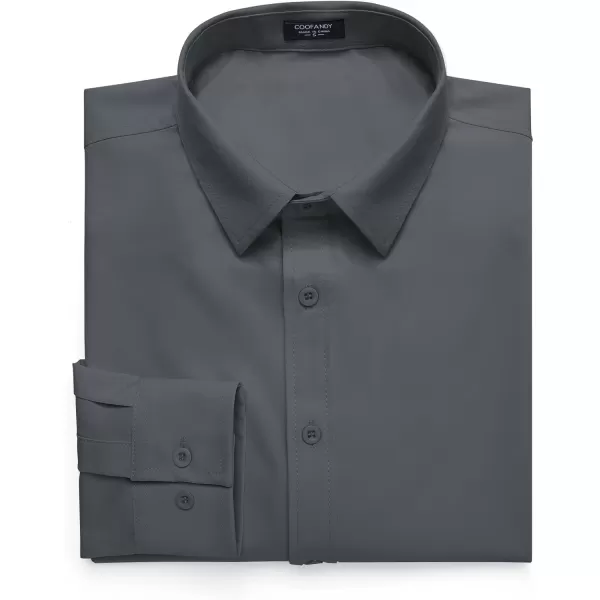 COOFANDY Men's Business Dress Shirts Wrinkle Free Long Sleeve Regular Fit Dress Shirt Textured Casual Button Down Shirts