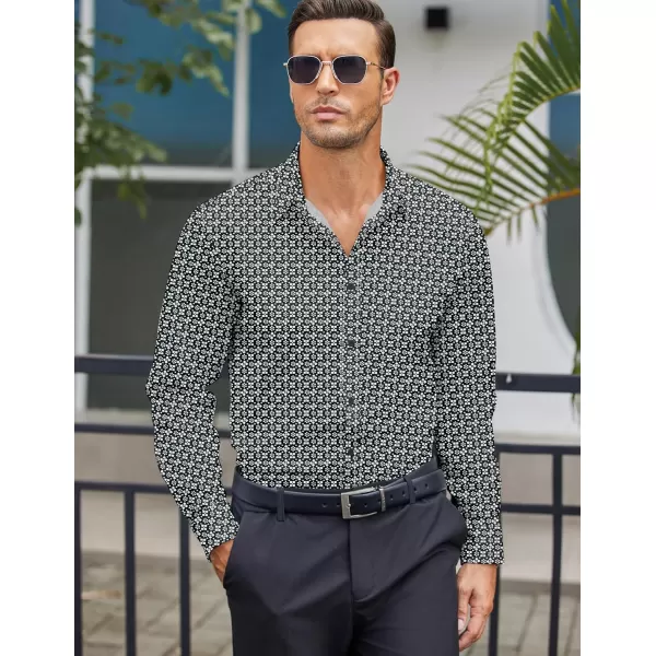 COOFANDY Men's Business Dress Shirts Wrinkle Free Long Sleeve Regular Fit Dress Shirt Textured Casual Button Down Shirts