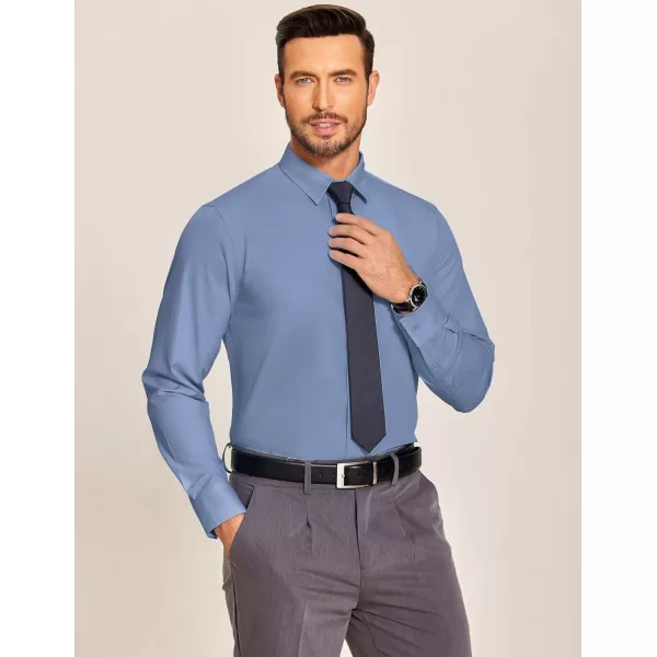COOFANDY Men's Business Dress Shirts Wrinkle Free Long Sleeve Regular Fit Dress Shirt Textured Casual Button Down Shirts