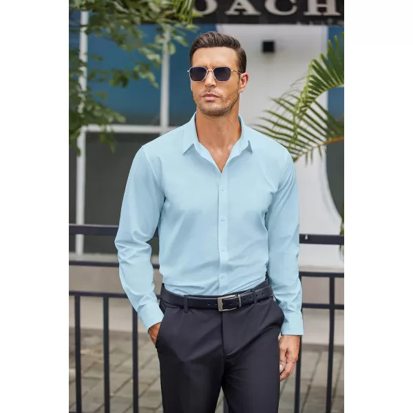 COOFANDY Men's Business Dress Shirts Wrinkle Free Long Sleeve Regular Fit Dress Shirt Textured Casual Button Down Shirts