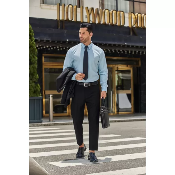 COOFANDY Men's Business Dress Shirts Wrinkle Free Long Sleeve Regular Fit Dress Shirt Textured Casual Button Down Shirts
