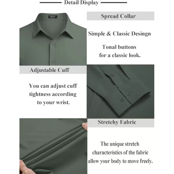 COOFANDY Men's Business Dress Shirts Wrinkle Free Long Sleeve Regular Fit Dress Shirt Textured Casual Button Down Shirts