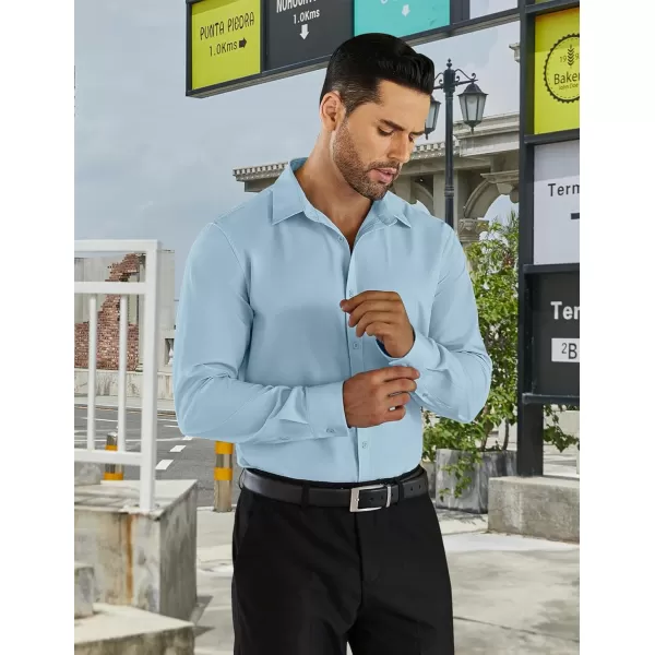 COOFANDY Men's Business Dress Shirts Wrinkle Free Long Sleeve Regular Fit Dress Shirt Textured Casual Button Down Shirts