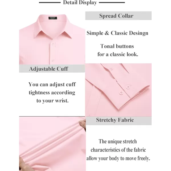 COOFANDY Men's Business Dress Shirts Wrinkle Free Long Sleeve Regular Fit Dress Shirt Textured Casual Button Down Shirts