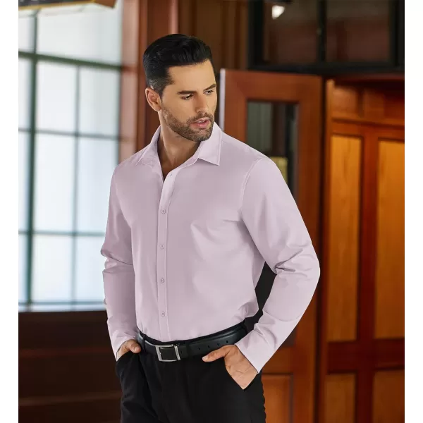 COOFANDY Men's Business Dress Shirts Wrinkle Free Long Sleeve Regular Fit Dress Shirt Textured Casual Button Down Shirts